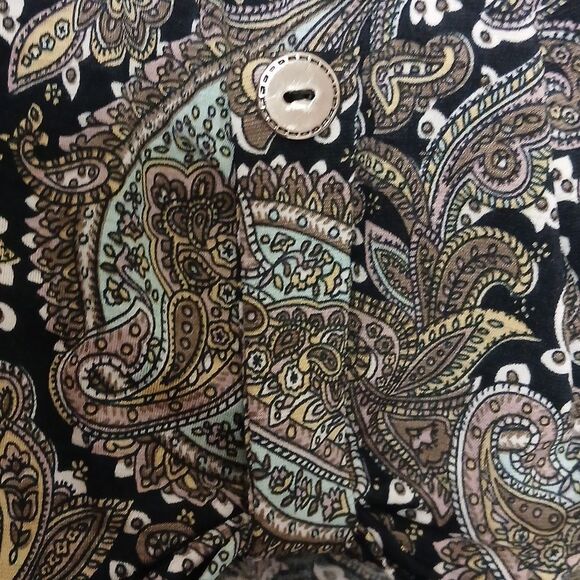 PAISLEY GRACE XXL Paisley Printed Women's Blouse 3/4 Sleeves Multi Colored XXL - Picture 11 of 11